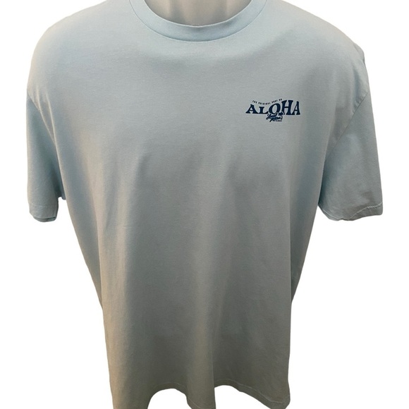LOCAL MOTION Aloha Light Blue Surf Tee Shirt Men XL - Picture 2 of 6